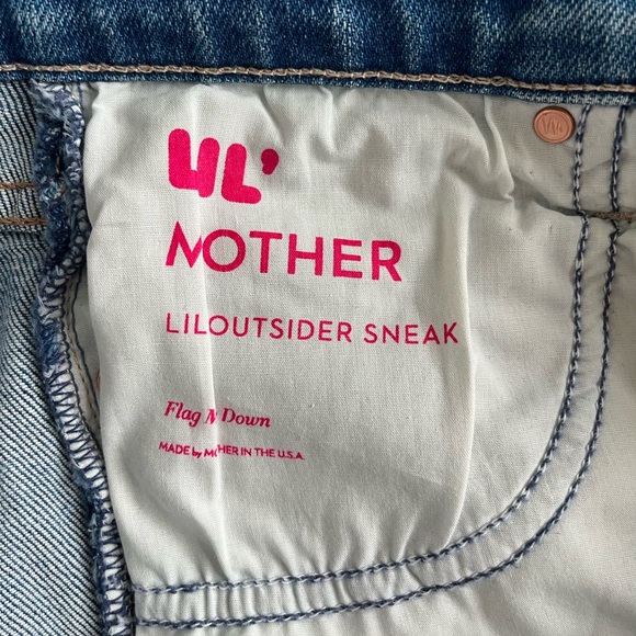 Mother Lil Outsider Sneak Bootcut Jeans Flag Me Down Size 28 Petite - Picture 9 of 10